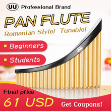 Load image into Gallery viewer, UU Pan Flute 22 Pipes Panpipes G Key Tunable Flauta ABS Plastic Romanian Base Panflute Professional Pan Pipe Musical Instrument
