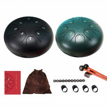 Load image into Gallery viewer, Mini Steel Tongue Lotus Drum - 8 Notes 6 Inches Yoga Meditation Relax Percussion Musical Instrument with Padded Travel Bag
