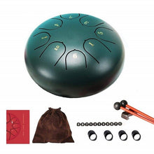 Load image into Gallery viewer, Mini Steel Tongue Lotus Drum - 8 Notes 6 Inches Yoga Meditation Relax Percussion Musical Instrument with Padded Travel Bag

