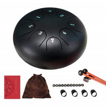 Load image into Gallery viewer, Mini Steel Tongue Lotus Drum - 8 Notes 6 Inches Yoga Meditation Relax Percussion Musical Instrument with Padded Travel Bag
